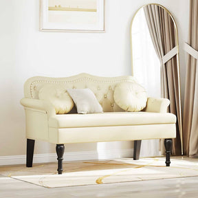Vidaxl chesterfield bank crème 120,5 x 65 x 75 cm nep leer