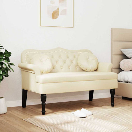 Vidaxl chesterfield bank crème 120,5 x 65 x 75 cm nep leer