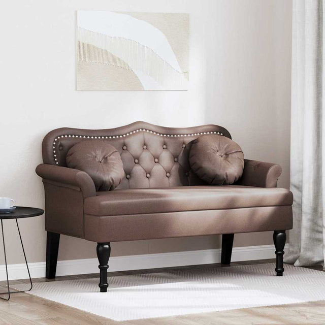 Vidaxl chesterfield bank bruin 120,5 x 65 x 75 cm nep leer