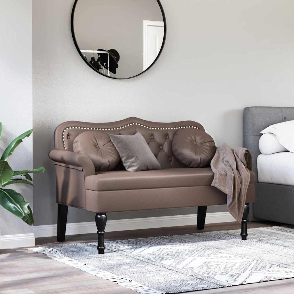 Vidaxl chesterfield bank bruin 120,5 x 65 x 75 cm nep leer