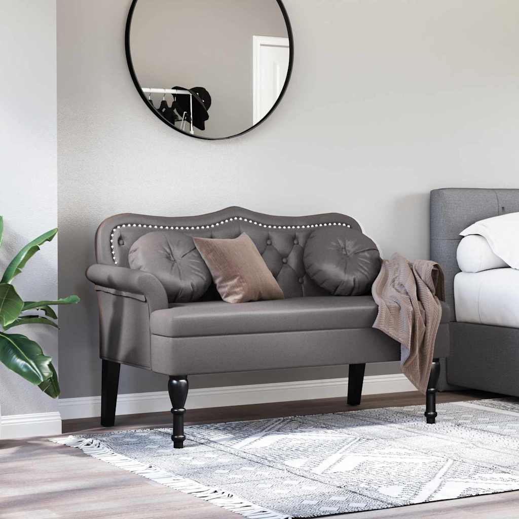 Vidaxl chesterfield bank grijs 120,5 x 65 x 75 cm nep leer