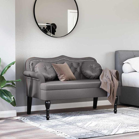 Vidaxl chesterfield bank grijs 120,5 x 65 x 75 cm nep leer