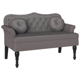 Vidaxl chesterfield bank grijs 120,5 x 65 x 75 cm nep leer