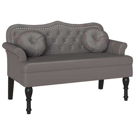 Vidaxl chesterfield bank grijs 120,5 x 65 x 75 cm nep leer