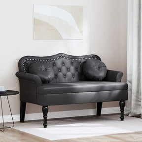 Vidaxl chesterfield bank zwart 120,5 x 65 x 75 cm nep leer