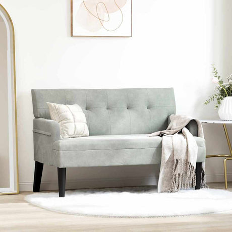 Vidaxl chesterfield bank lichtgrijs 112 x 65,5 x 75 cm fluweel