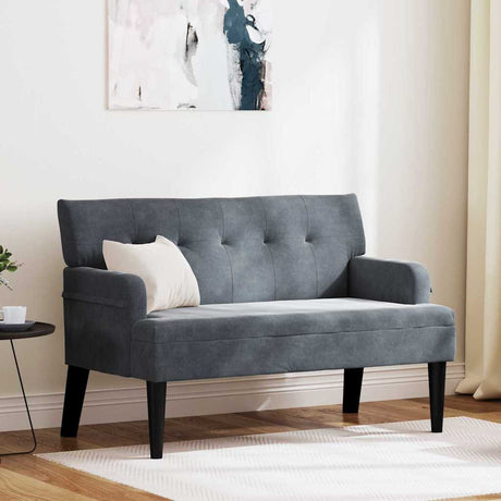 Vidaxl chesterfield bank donkergrijs 112 x 65,5 x 75 cm fluweel