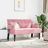 Vidaxl chesterfield bank roze 112 x 65,5 x 75 cm fluweel