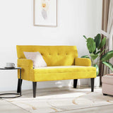 Vidaxl chesterfield bank geel 112 x 65,5 x 75 cm fluweel