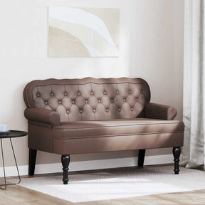 Vidaxl chesterfield bank bruin 119,5 x 64,5 x 75 cm nep leer
