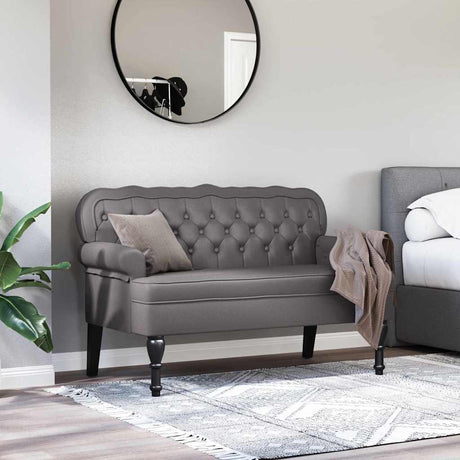 Vidaxl chesterfield bank grijs 119,5 x 64,5 x 75 cm nep leer