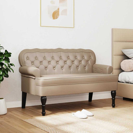 Vidaxl chesterfield bank cappuccino 119,5 x 64,5 x 75 cm nep leer