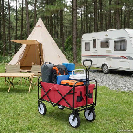 Vidaxl vouwbare handtrolley 94 x 53 x 99 cm rood 200 kg oxford stof