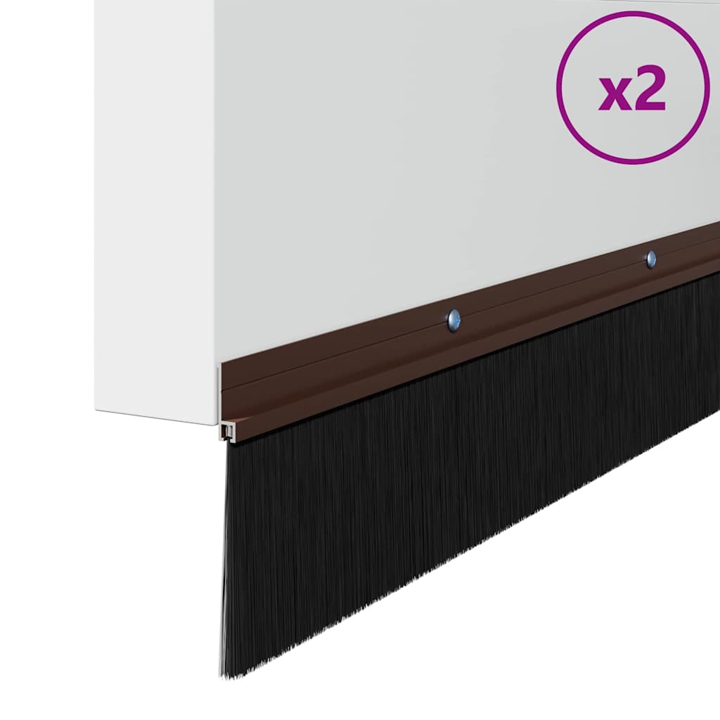 Vidaxl schroefbare deurborstelafsluitingen 2 st bruin 100 cm