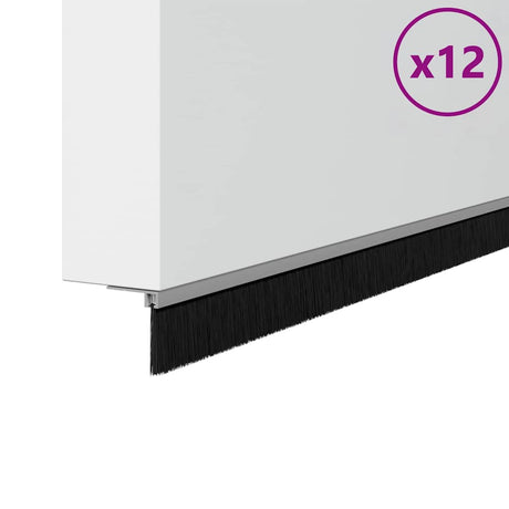 Vidaxl schroefbare deurborstelafsluitingen 12 st zilver 100 cm