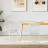 Vidaxl eetkamerstoel 2 st massief rubberhout wit 43 x 44,5 x 77 cm