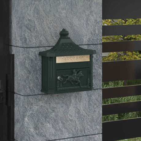 Vidaxl wandgemonteerde brievenbus met opslag groen 40,5 x 16 x 45 cm