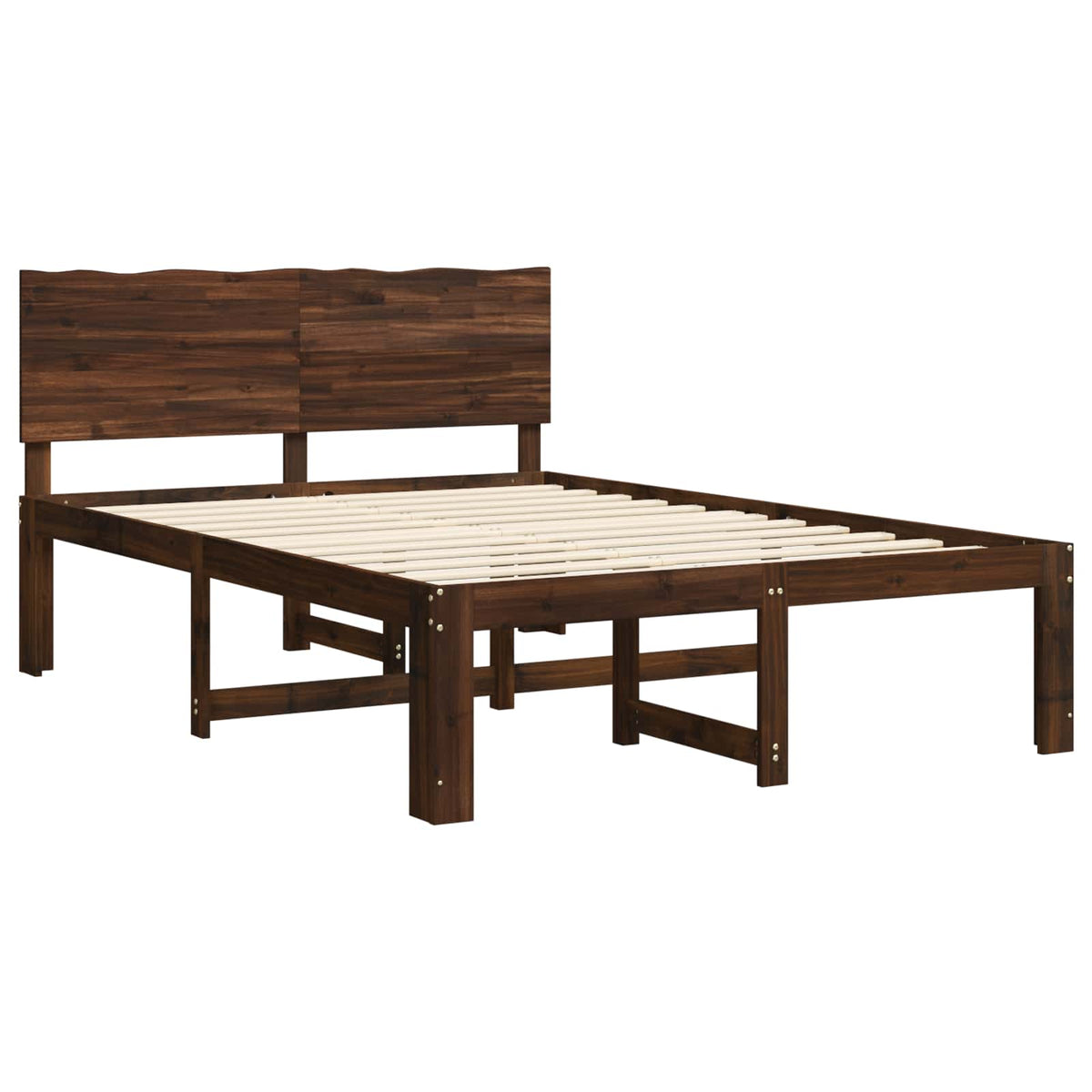 Vidaxl tweepersoonsbed met hoofdeinde rostock donkerbruin 140 x 200 cm