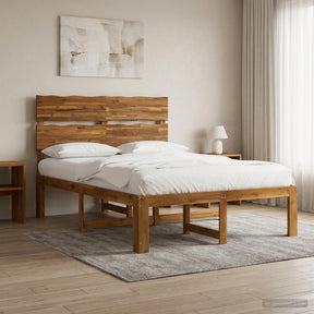 Vidaxl tweepersoonsbed met hoofdeinde rostock naturel 120 x 200 cm