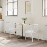 Vidaxl eetkamerstoel 2 st massief rubberhout wit 51 x 61 x 80,5 cm
