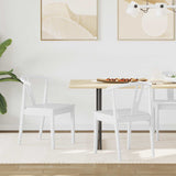 Vidaxl eetkamerstoel 2 st massief rubberhout wit en wit
