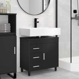 Vidaxl badkamer waskom zwart 60 x 35 x 60 cm bewerkt hout