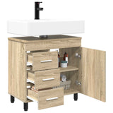 Vidaxl badkamer waskom sonoma eiken 60 x 35 x 60 cm bewerkt hout