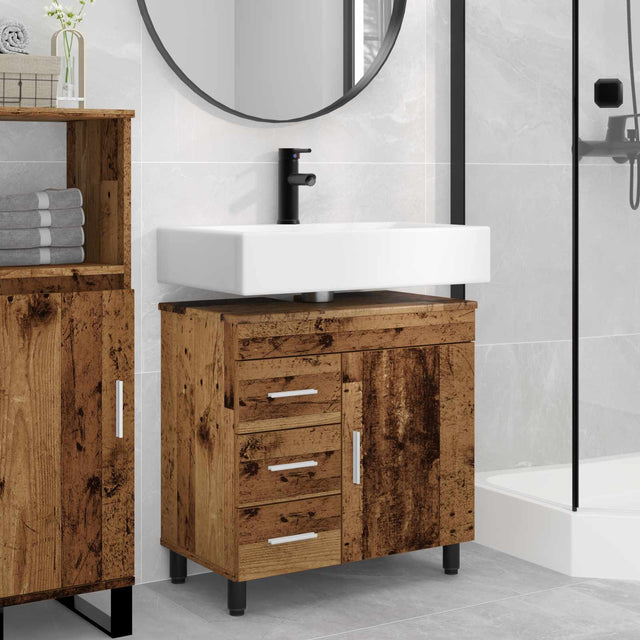 Vidaxl badkamer waskom oud hout 60 x 35 x 60 cm bewerkt hout