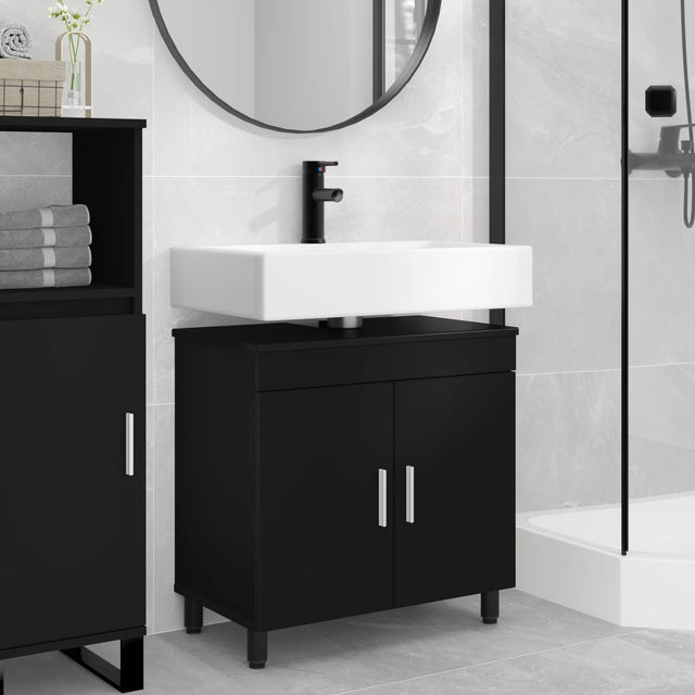Vidaxl badkamer waskom zwart 60 x 35 x 60 cm bewerkt hout