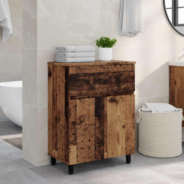 Vidaxl badkamer waskom oud hout 60 x 35 x 80 cm bewerkt hout