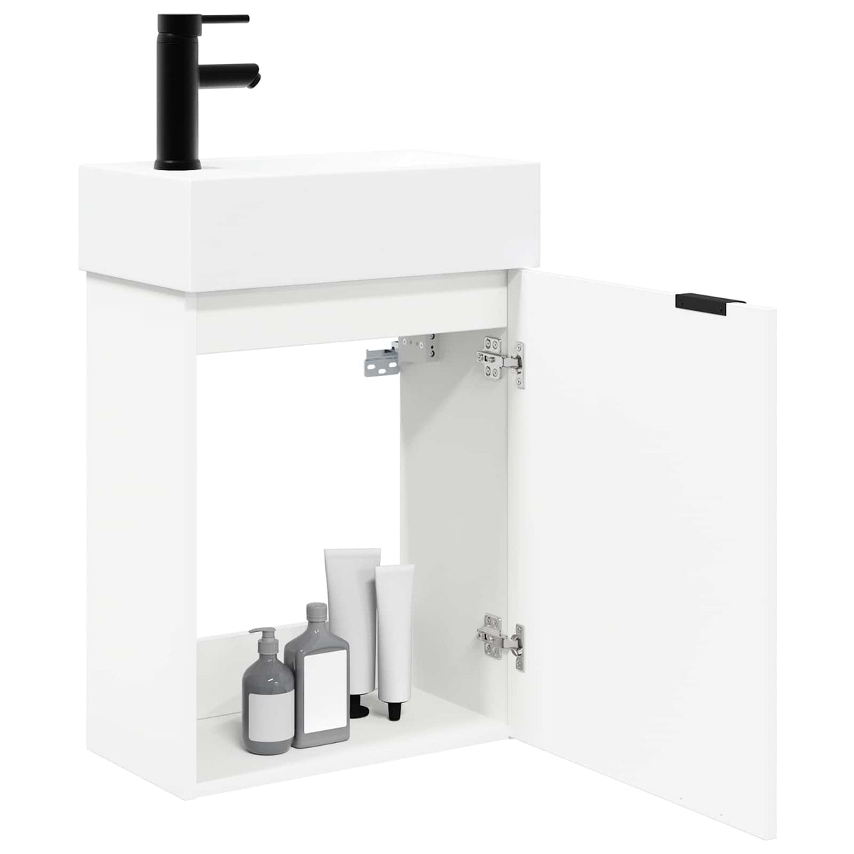 Vidaxl badkamermeubel met kraan wit 45,5 x 22,5 x 84 cm
