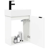 Vidaxl badkamermeubel met kraan wit 45,5 x 22,5 x 84 cm