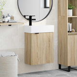 Vidaxl badkamermeubel met kraan sonoma eiken 45,5 x 22,5 x 84 cm