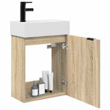 Vidaxl badkamermeubel met kraan sonoma eiken 45,5 x 22,5 x 84 cm