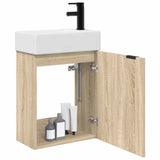 Vidaxl badkamermeubel met kraan sonoma eiken 45,5 x 22,5 x 84 cm