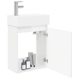 Vidaxl badkamermeubel met kraan hoogglans wit 45,5 x 22,5 x 84 cm