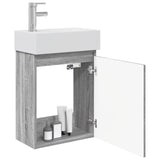 Vidaxl badkamermeubel met kraan grijs sonoma 45,5 x 22,5 x 84 cm