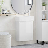 Vidaxl badkamermeubel met kraan hoogglans wit 45,5 x 22,5 x 84 cm