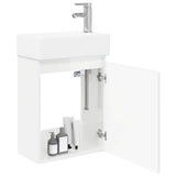 Vidaxl badkamermeubel met kraan hoogglans wit 45,5 x 22,5 x 84 cm