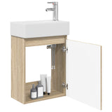 Vidaxl badkamermeubel met kraan sonoma eiken 45,5 x 22,5 x 84 cm