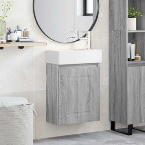 Vidaxl badkamermeubel met kraan grijs sonoma 45,5 x 22,5 x 84 cm