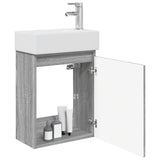Vidaxl badkamermeubel met kraan grijs sonoma 45,5 x 22,5 x 84 cm