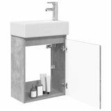 Vidaxl badkamermeubel met kraan betongrijs 45,5 x 25,5 x 84 cm
