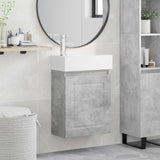 Vidaxl badkamermeubel met kraan betongrijs 45,5 x 22,5 x 84 cm