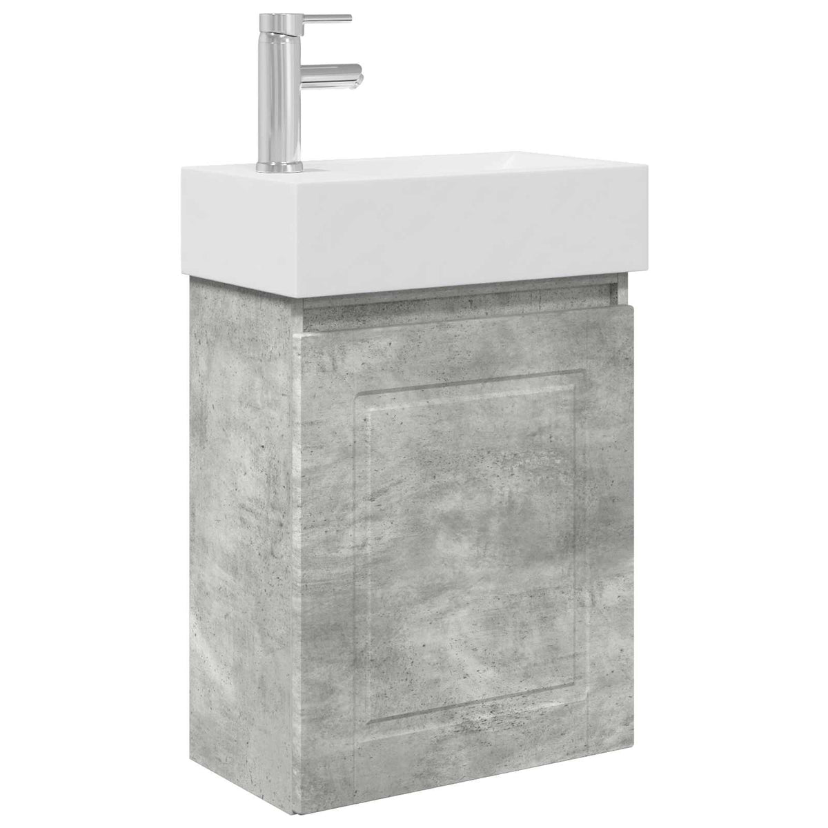 Vidaxl badkamermeubel met kraan betongrijs 45,5 x 22,5 x 84 cm