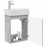 Vidaxl badkamermeubel met kraan betongrijs 45,5 x 22,5 x 84 cm