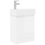 Vidaxl badkamermeubel met kraan hoogglans wit 45,5 x 22,5 x 84 cm