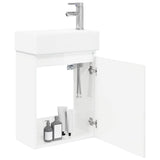 Vidaxl badkamermeubel met kraan hoogglans wit 45,5 x 22,5 x 84 cm