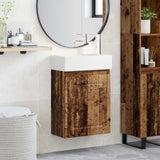 Vidaxl badkamermeubel met kraan oud hout 45,5 x 22,5 x 84 cm