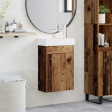 Vidaxl badkamermeubel met kraan oud hout 40,5 x 22,5 x 62 cm